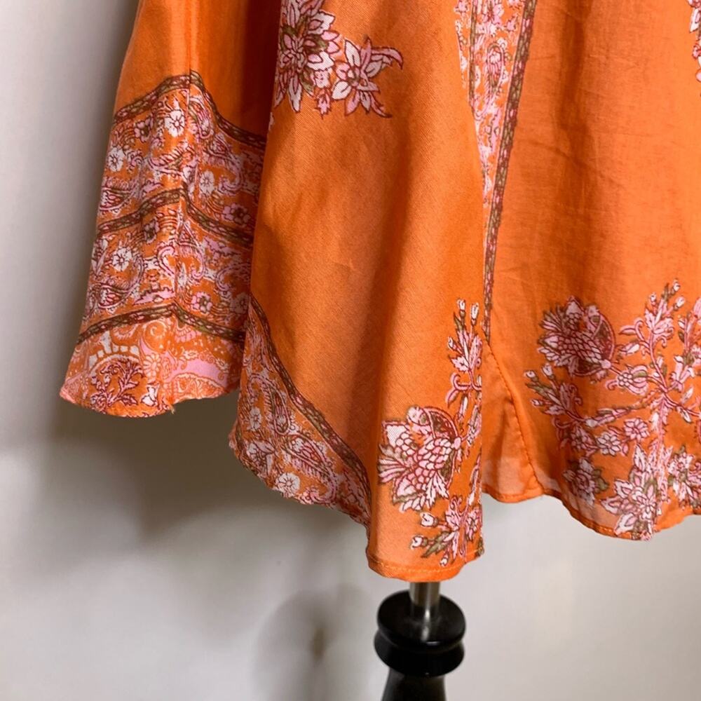 Free People Katie red orange crochet floral sleeveless dress size Small NWT - Picture 5 of 14
